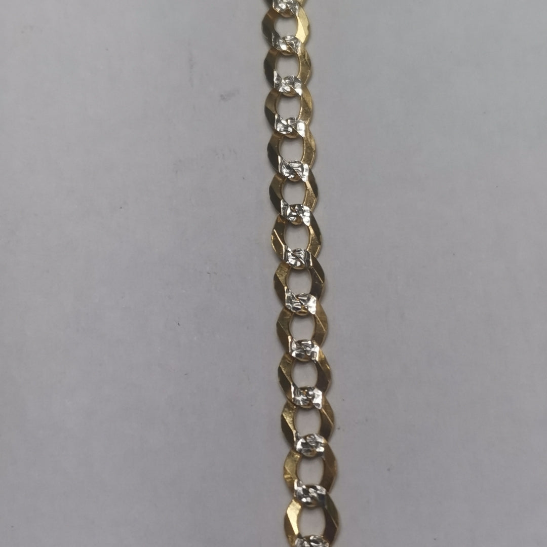 CADENAS BARBADA DIAMANTADA ORO 14K 55 CM 8.9 GR (NUEVO)