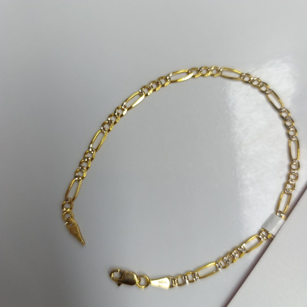 PULSERAS 3X1 DIAMANTADA ORO 14K 18 CM 3 GR (NUEVO)