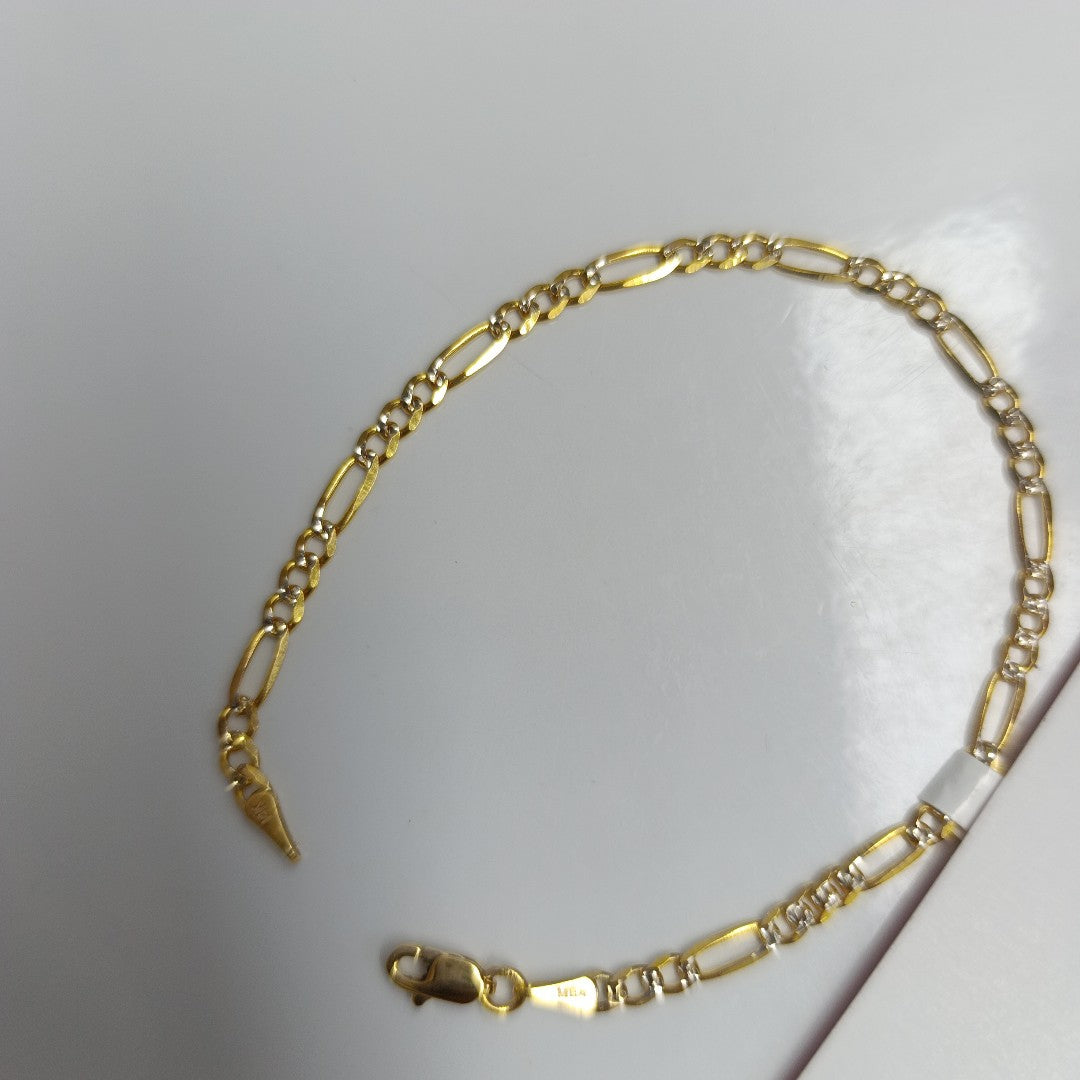 PULSERAS 3X1 DIAMANTADA ORO 14K 18 CM 3 GR (NUEVO)