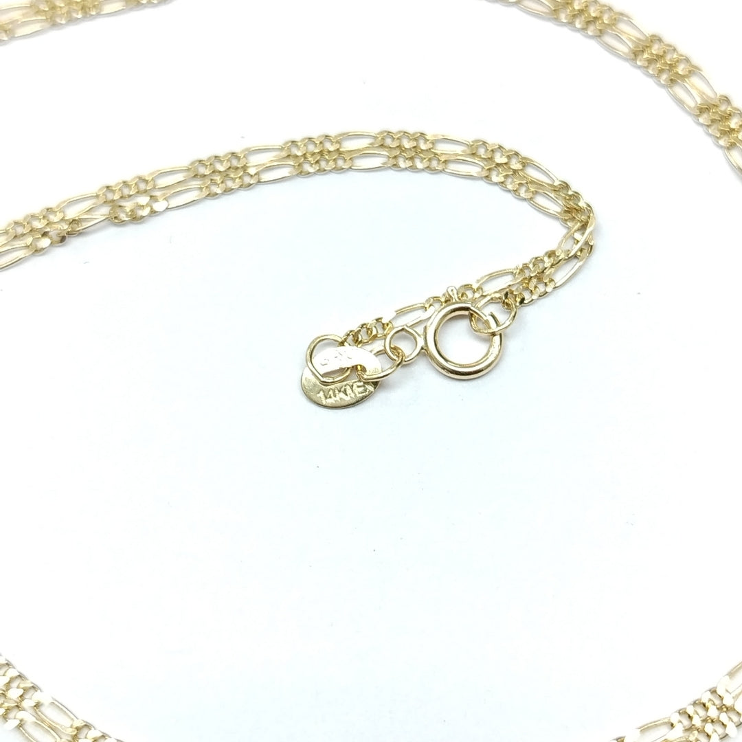CADENAS TEJIDO 3X1 ORO 14K 55 CM 2.7 GR (NUEVO)