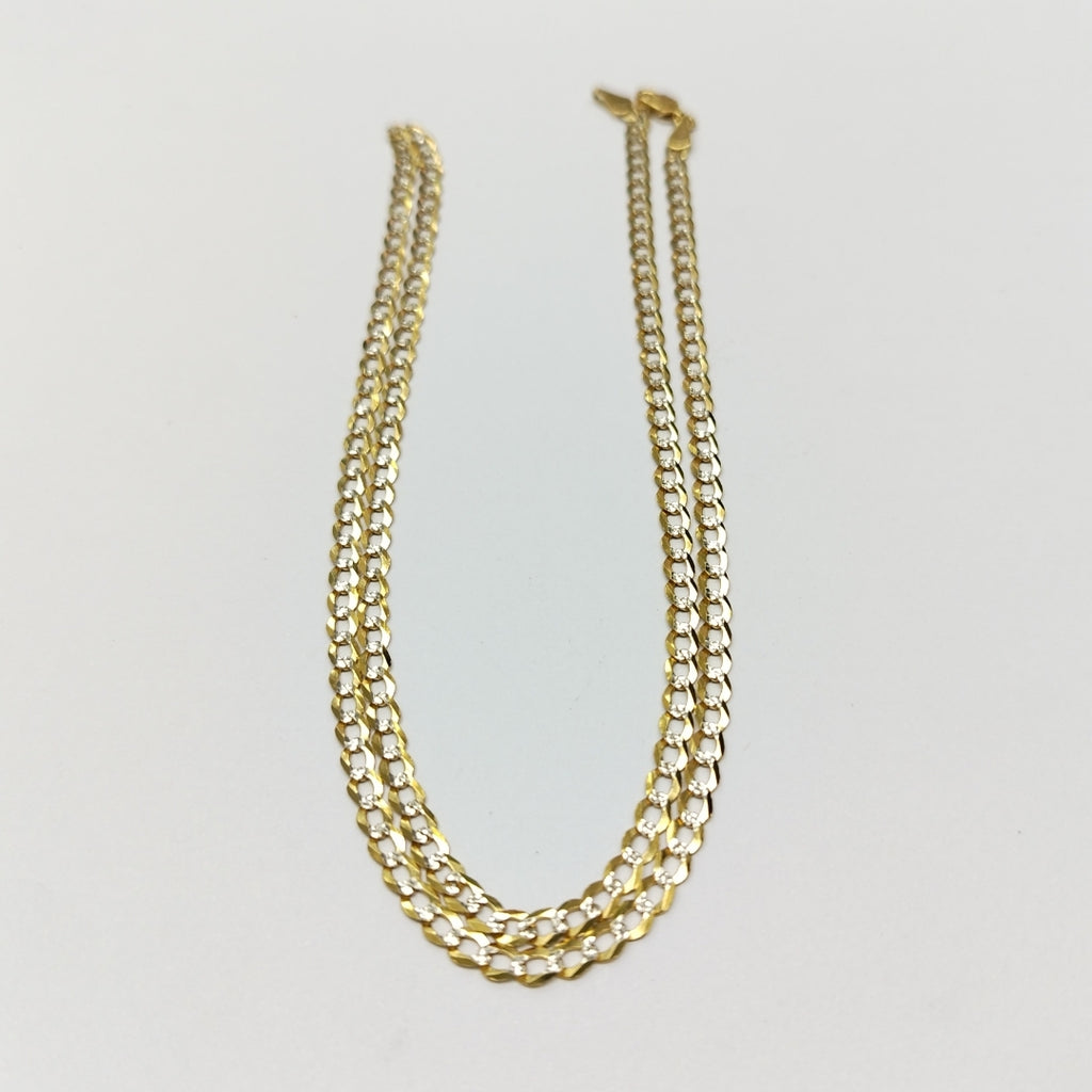 CADENAS BARBADA DIAMANTADA ORO 14K 60 CM 9.5 GR (NUEVO)