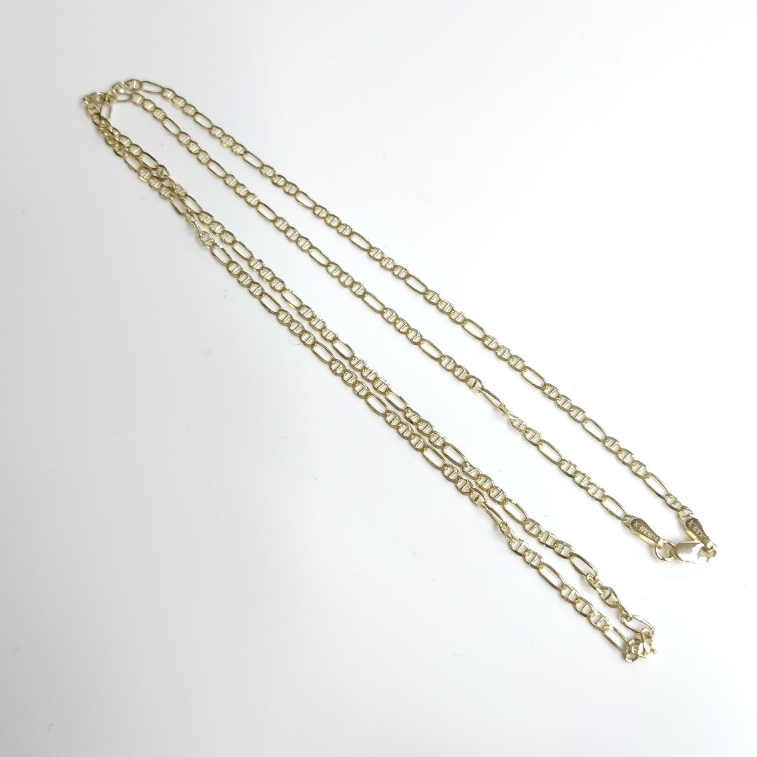 CADENAS TEJIDO FIGARO GUCHI ORO 10K 60 CM 5.3 GR (NUEVO)