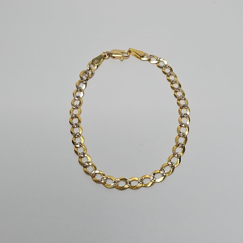 PULSERAS BARBADA DIAMANTADA ORO 14K 18 CM 4.3 GR (NUEVO)