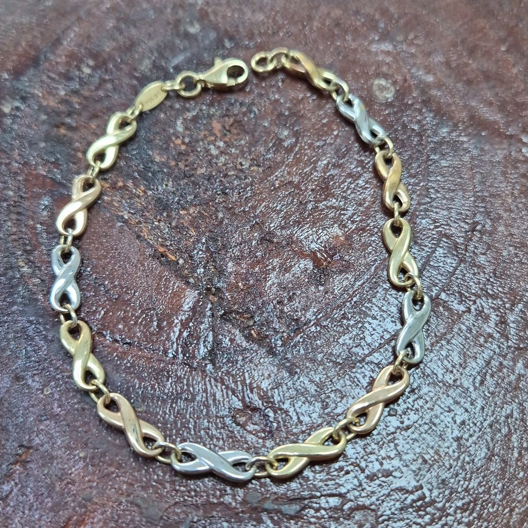 PULSERA ORO COMBINADO 14 K 3,10 GRMS (SEMINUEVO)