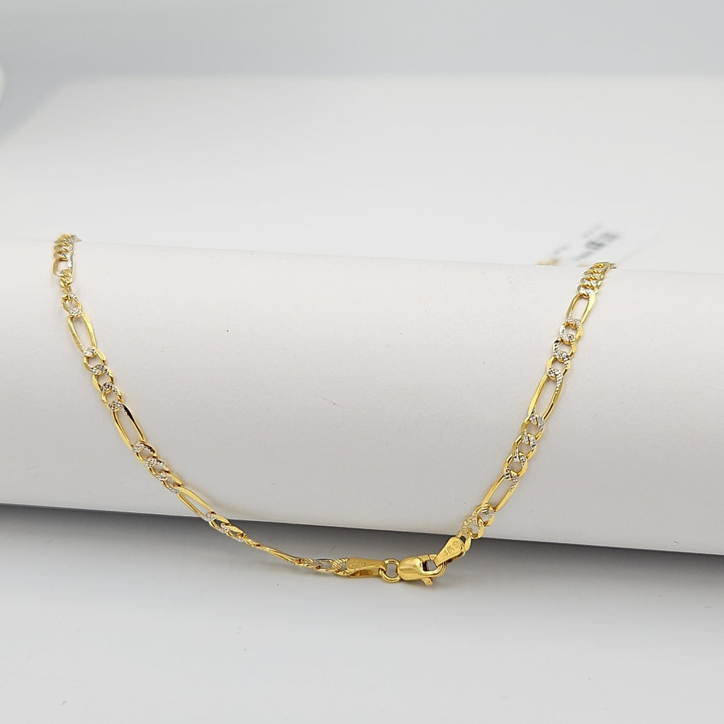 CADENAS TEJIDO 3X1 DIAMANTADO ORO 10K 50 CM 5.7 GR (NUEVO)