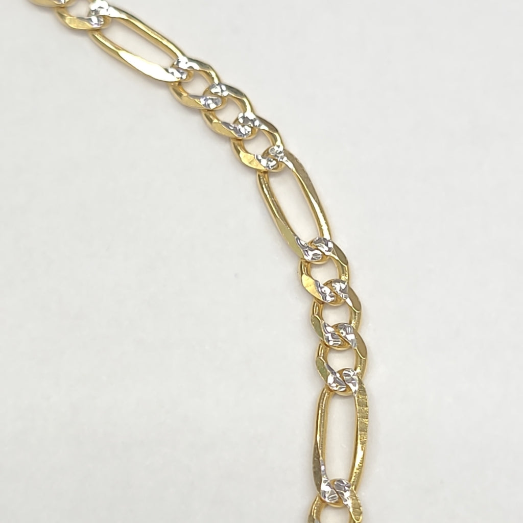 PULSERAS 3X1 DIAMANTADA ORO 14K 18 CM 3 GR (NUEVO)