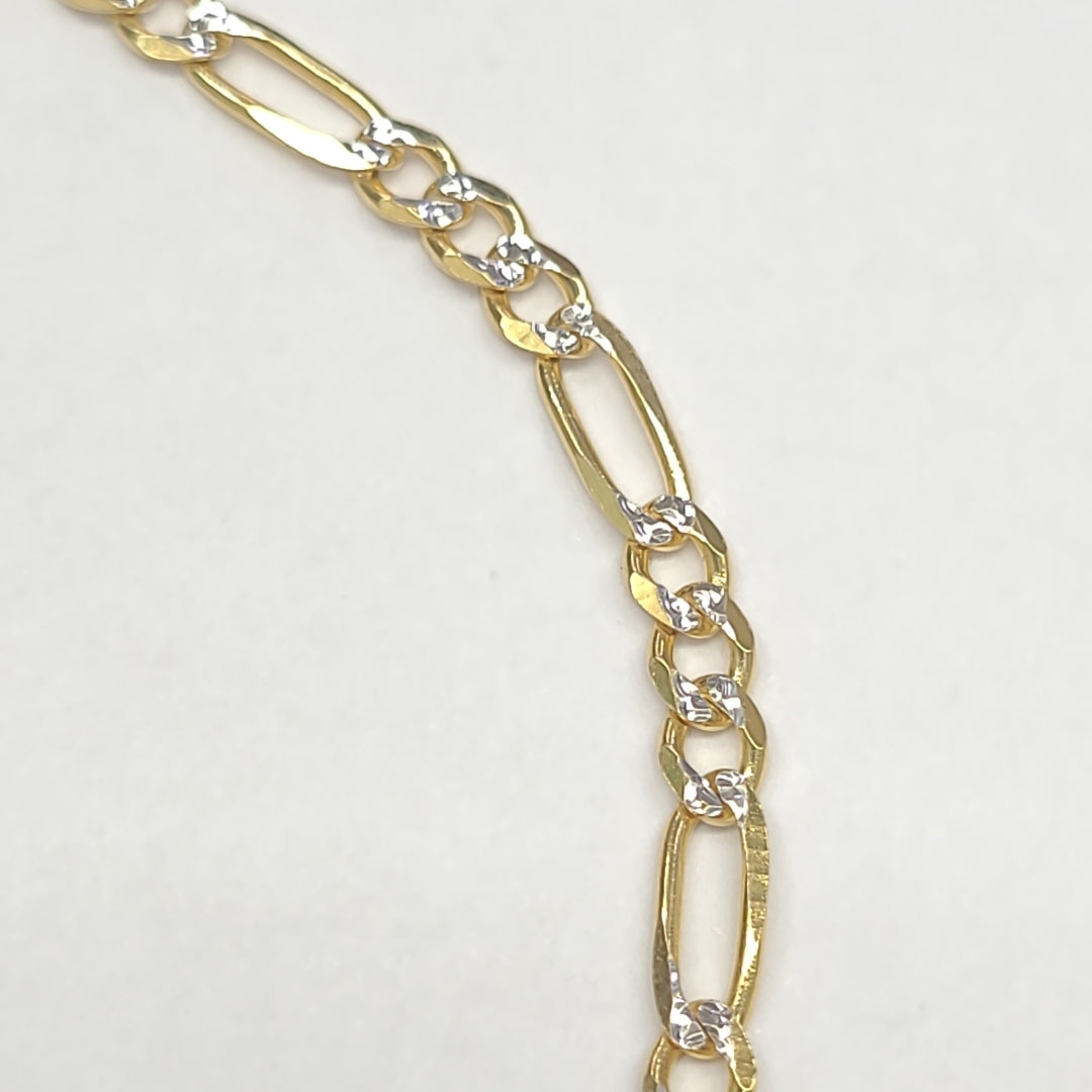 PULSERAS 3X1 DIAMANTADA ORO 14K 18 CM 3 GR (NUEVO)