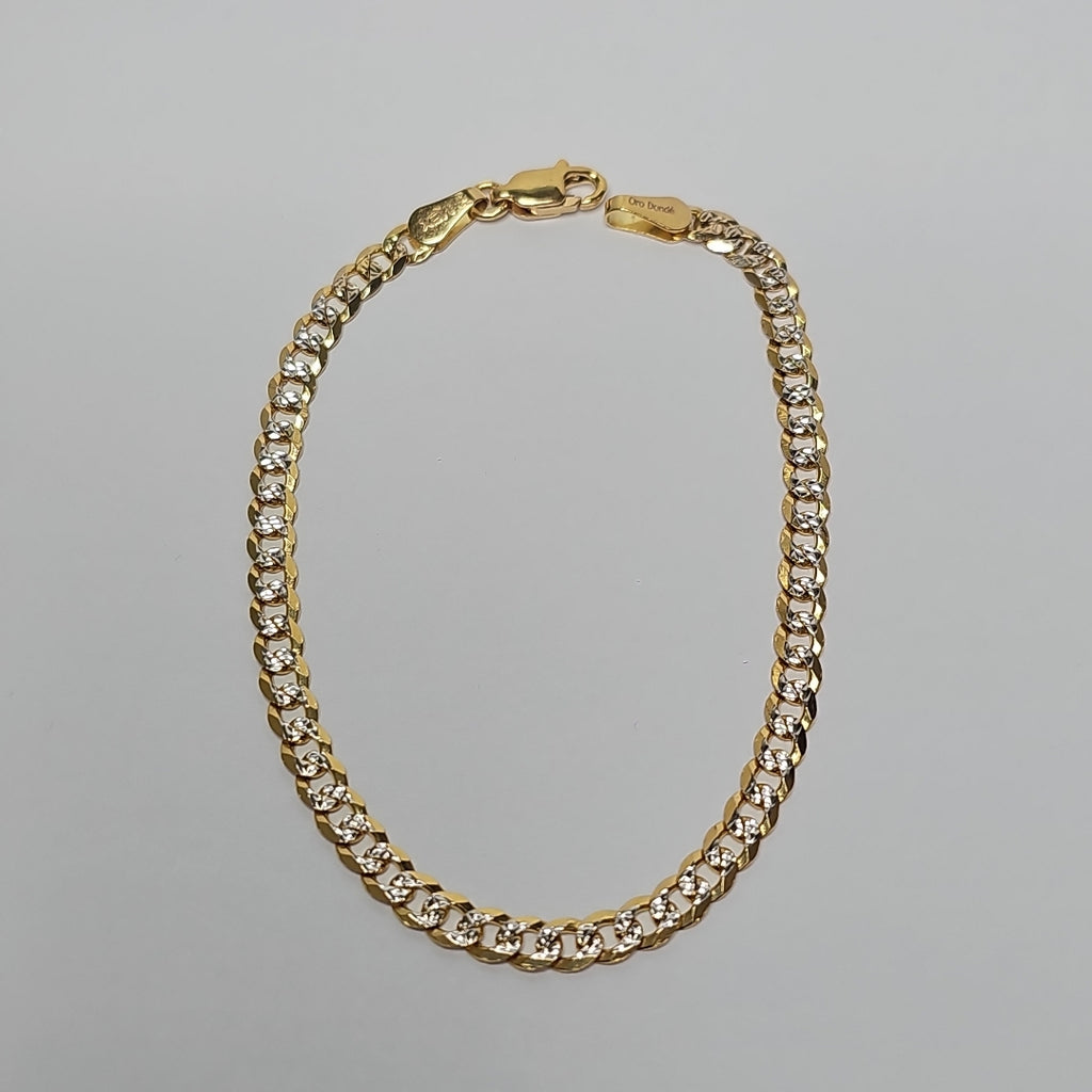 PULSERAS TEJIDO BARBADA ORO 14K 18 CM 4.5 GR (NUEVO)