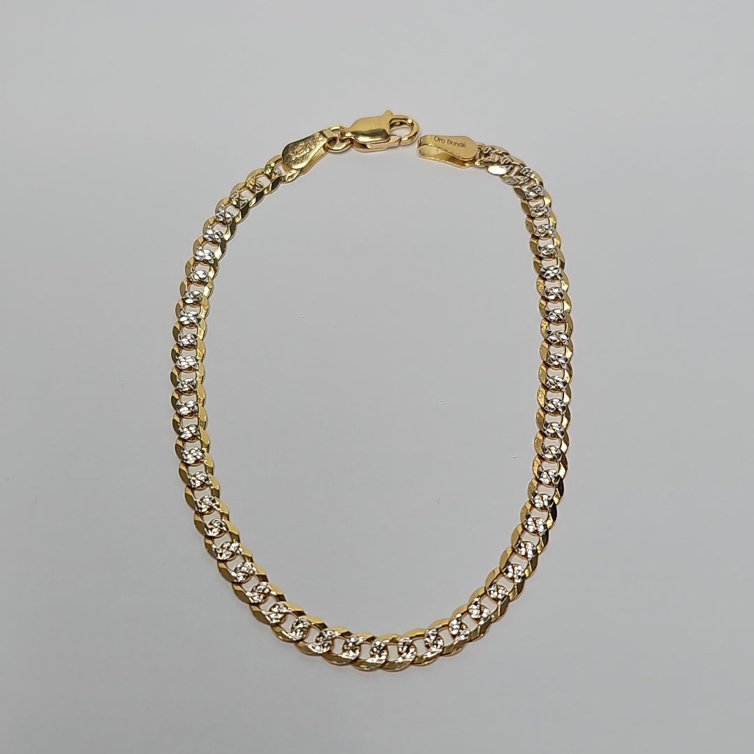 PULSERAS TEJIDO BARBADA ORO 14K 18 CM 4.5 GR (NUEVO)