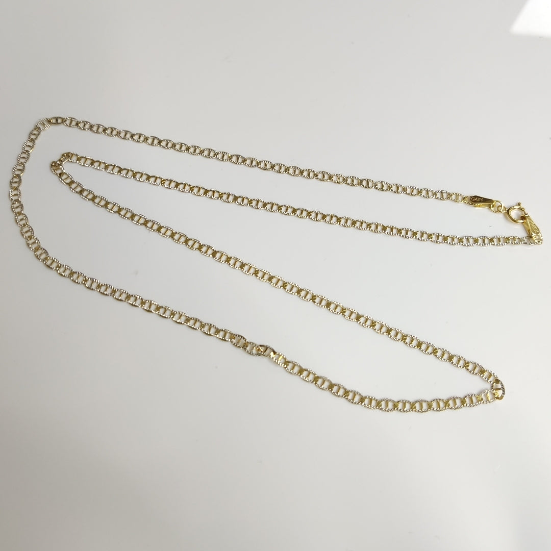 CADENAS TEJIDO GUCHI DIAMANTADO ORO 10K 55 CM 3.9 GR (NUEVO)