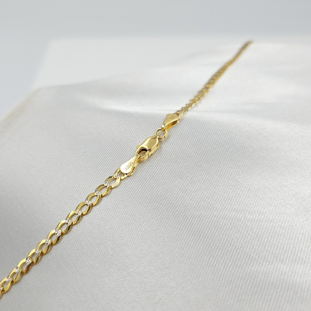 CADENAS BARBADA DIAMANTADA ORO 14K 55 CM 8.9 GR (NUEVO)