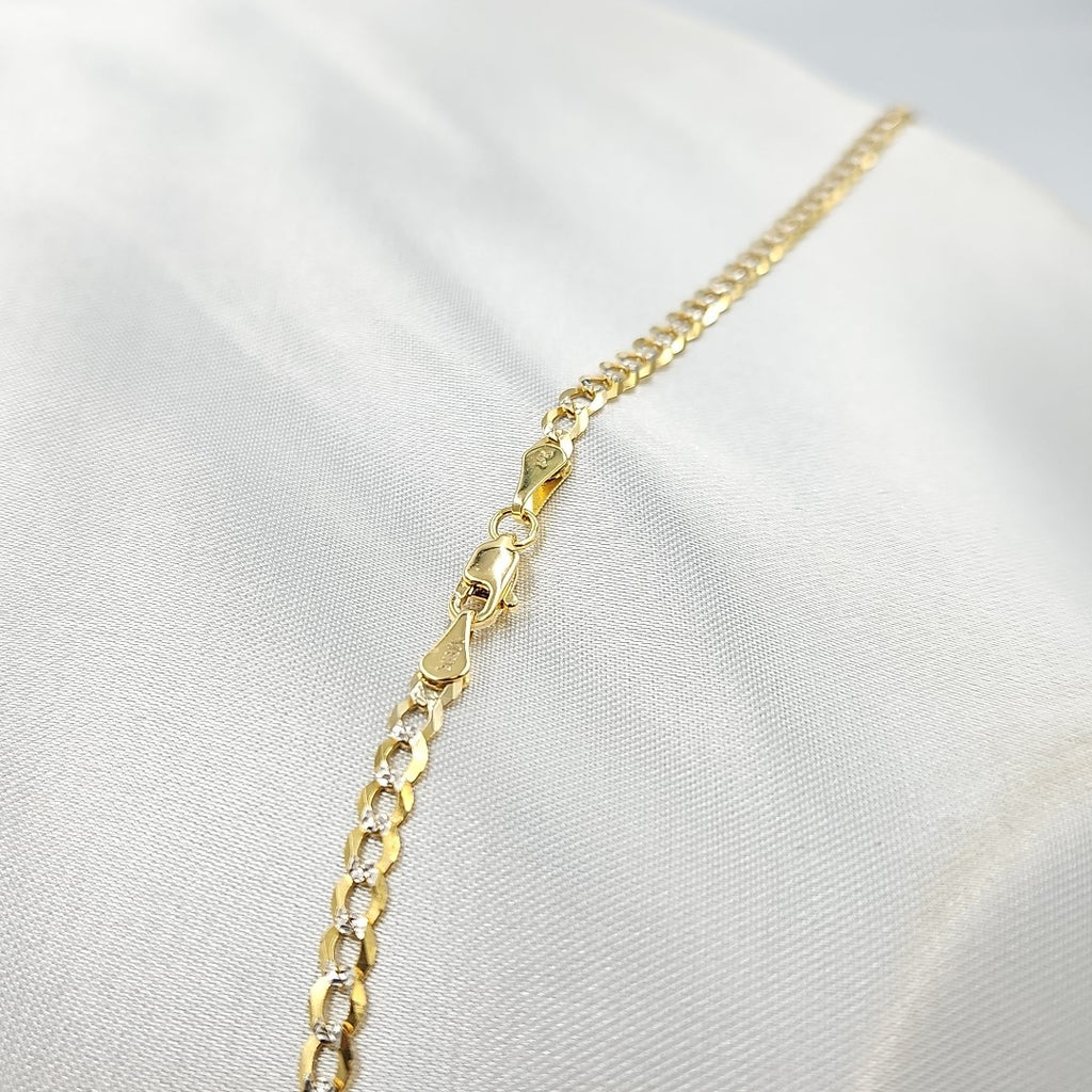 CADENAS BARBADA DIAMANTADA ORO 14K 55 CM 8.9 GR (NUEVO)