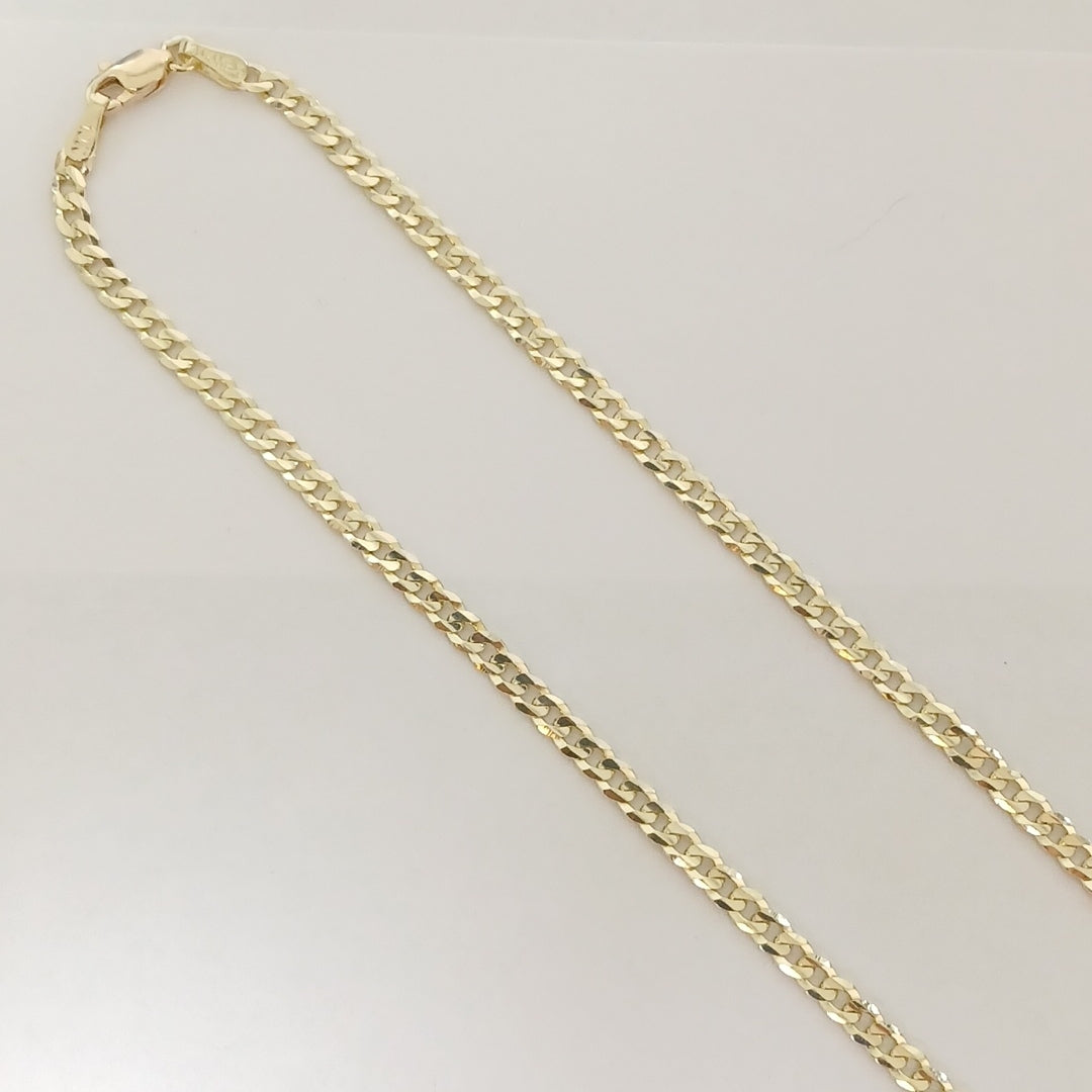 CADENAS TEJIDO BARBADA ORO 10K 55 CM 8.4 GR (NUEVO)