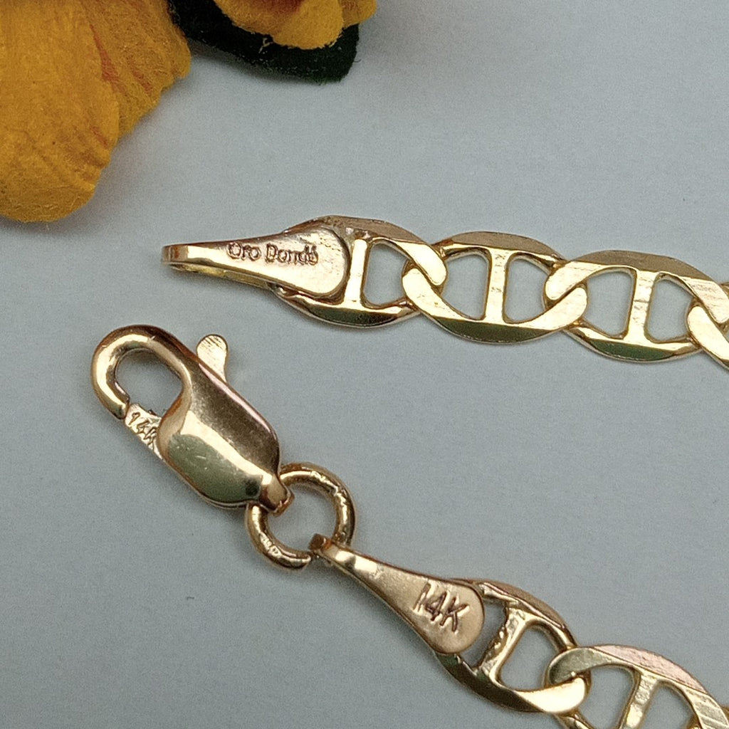 PULSERAS TEJIDO MARINERA ORO 14K 21 CM 3.4 GR (NUEVO)