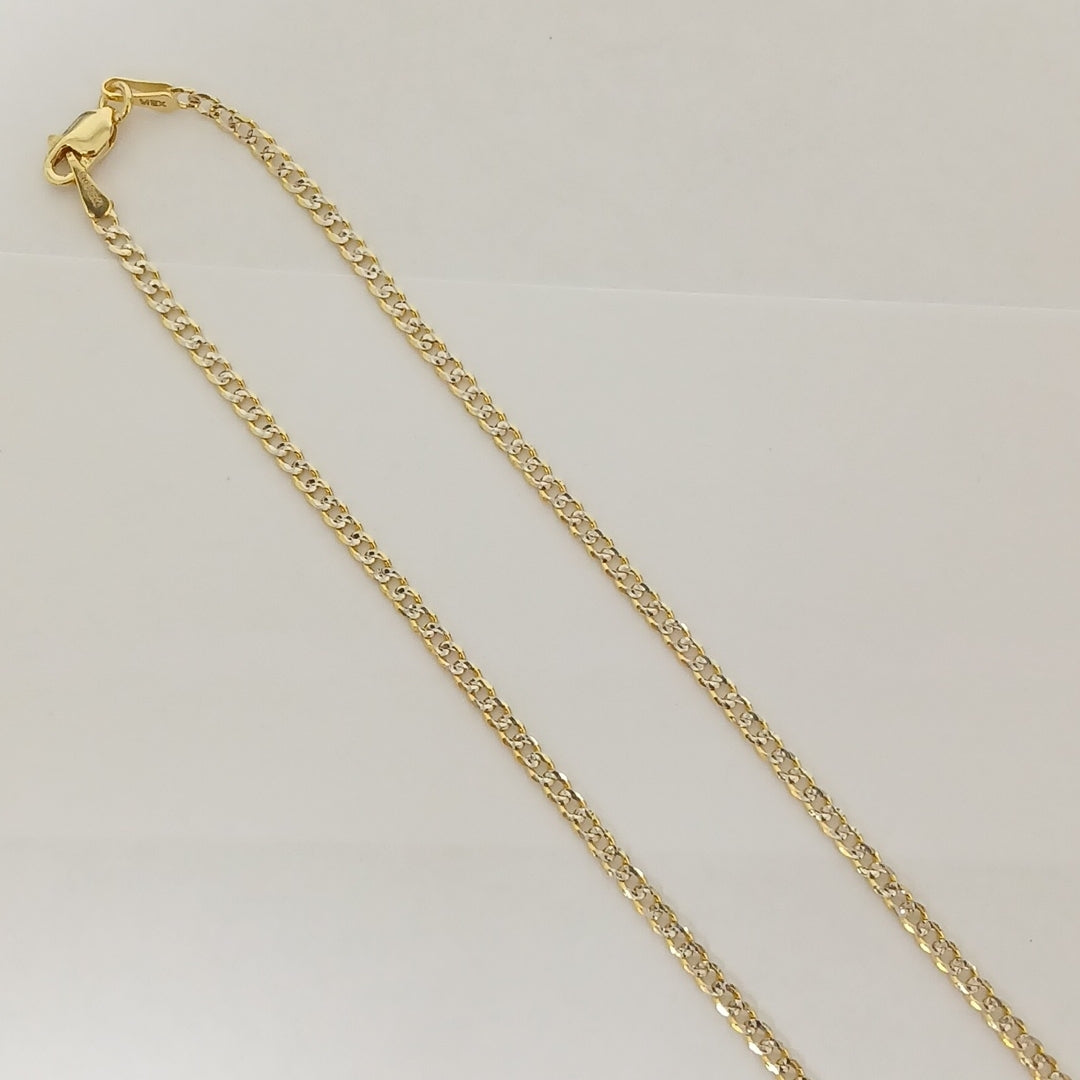 CADENAS BARBADA DIAMANTADA ORO 14K 60 CM 6.1 GR (NUEVO)