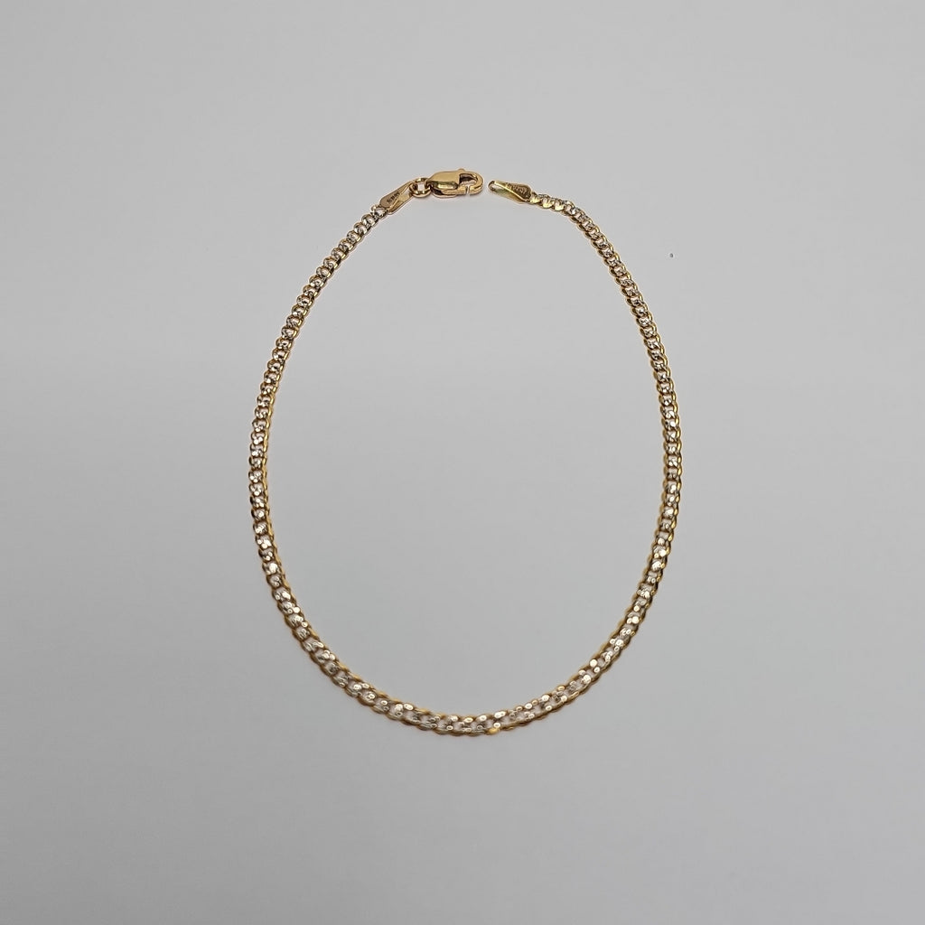 PULSERAS BARBADA DIAMANTADA ORO 14K 18 CM 2.4 GR (NUEVO)