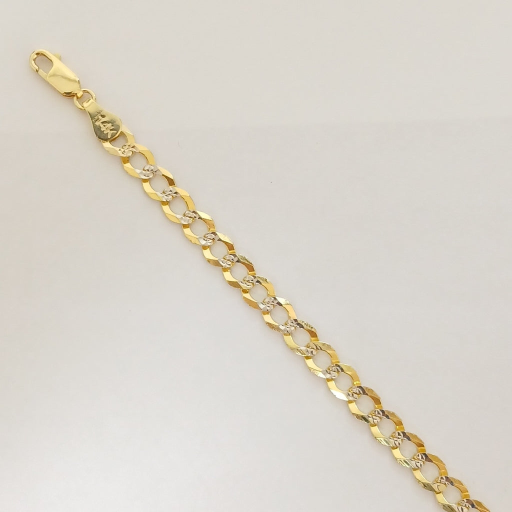 PULSERAS TEJIDO BARBADA DIAMANTADA ORO 14K 16 CM 5.7 GR (NUEVO)