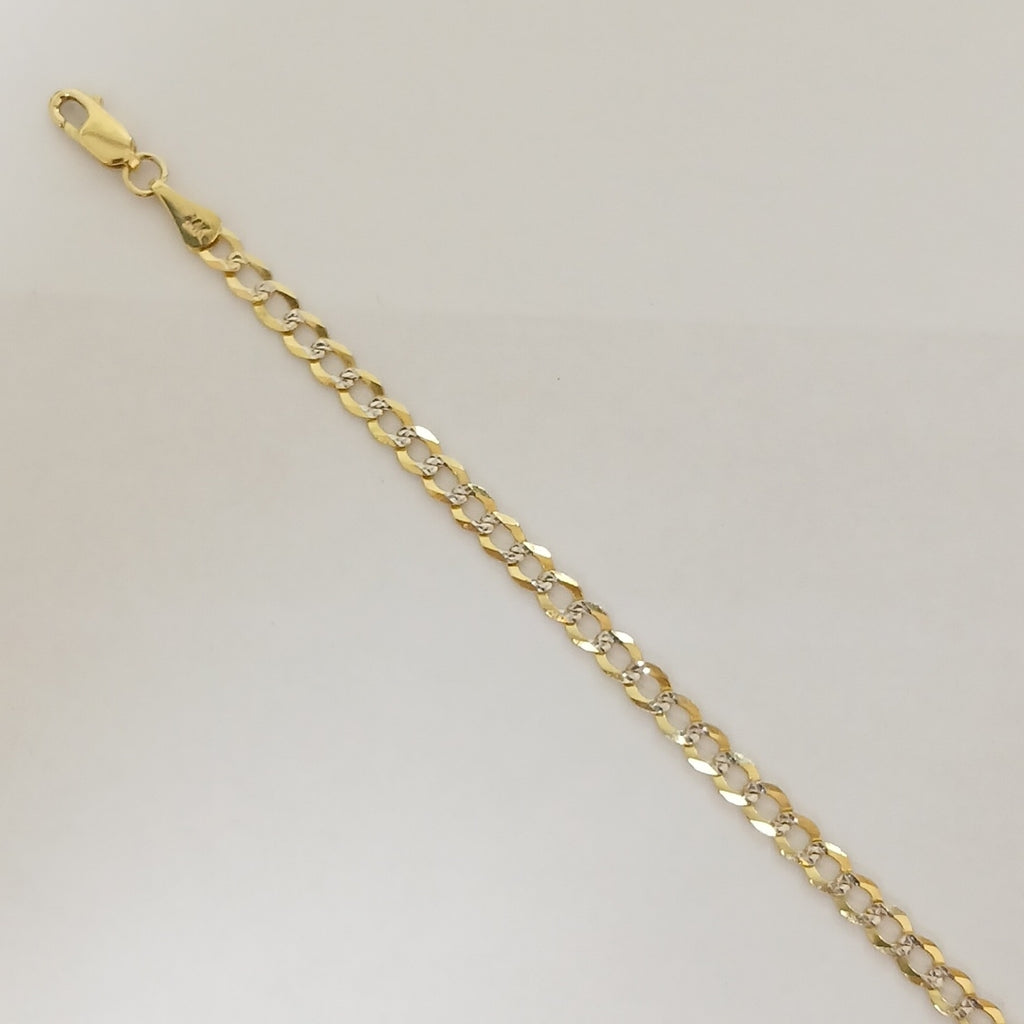 PULSERAS BARBADA DIAMANTADA ORO 14K 21 CM 3.6 GR (NUEVO)