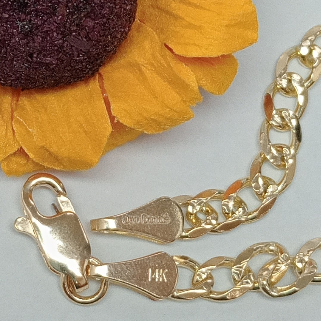 PULSERAS BARBADA ORO 14K 21 CM 5.3 GR (NUEVO)