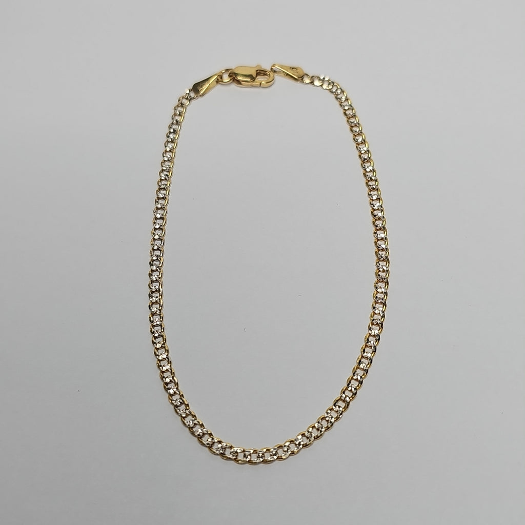 PULSERAS BARBADA DIAMANTADA ORO 14K 18 CM 2.1 GR (NUEVO)