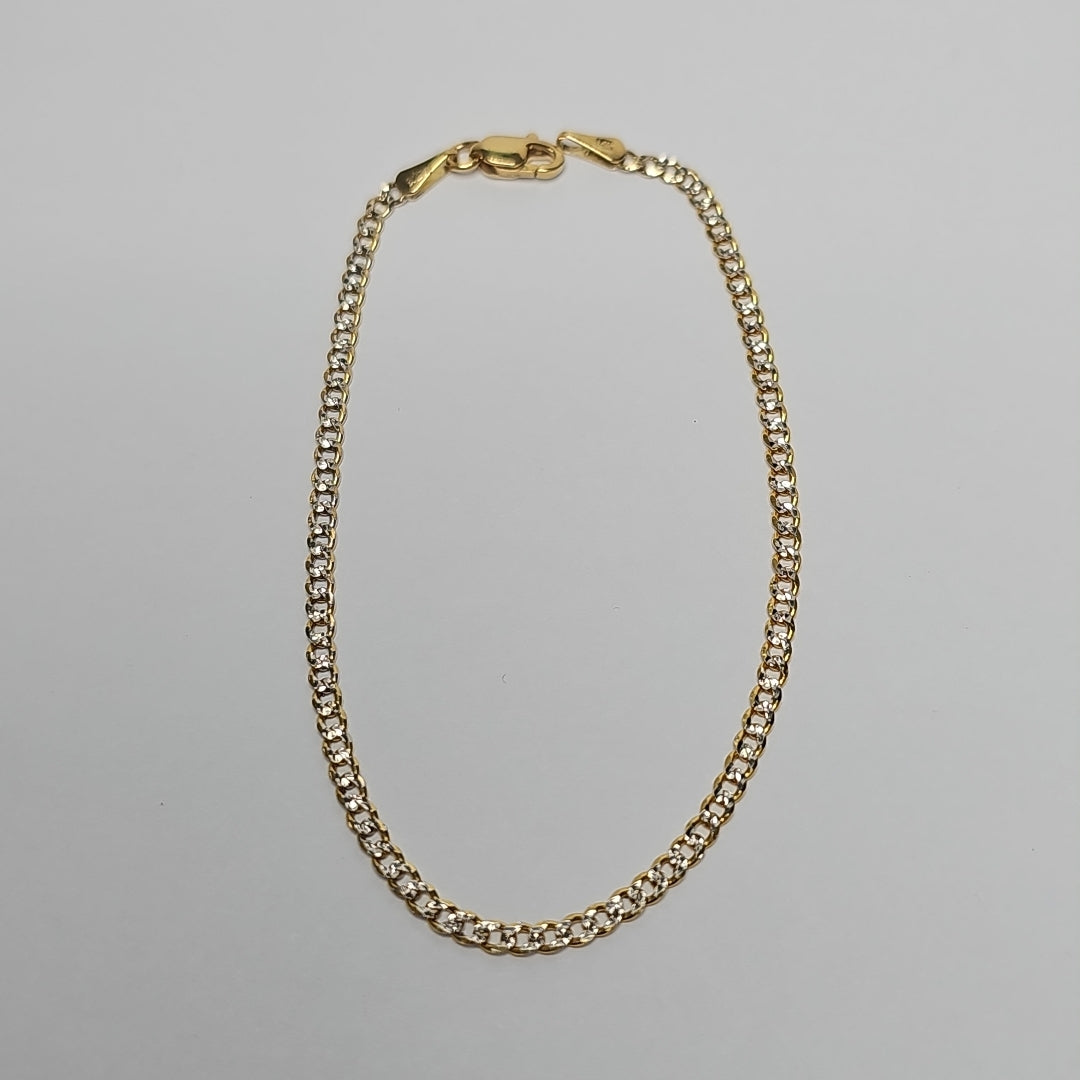 PULSERAS BARBADA DIAMANTADA ORO 14K 18 CM 2.1 GR (NUEVO)