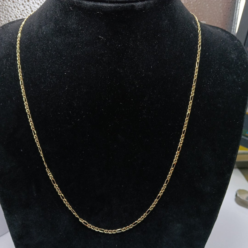 CADENAS TEJIDO FIGARO GUCHI ORO 10K 60 CM 5.3 GR (NUEVO)