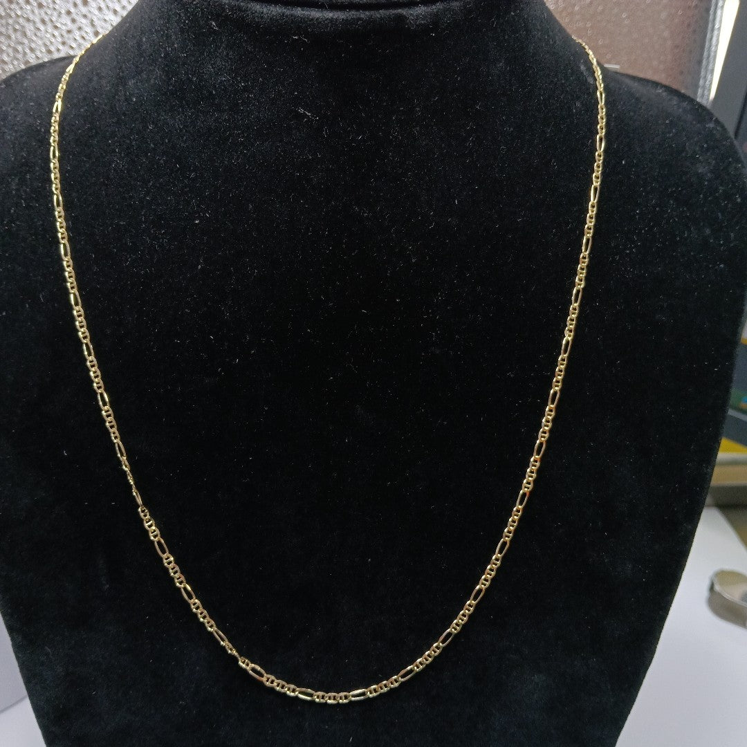 CADENAS TEJIDO FIGARO GUCHI ORO 10K 60 CM 5.3 GR (NUEVO)
