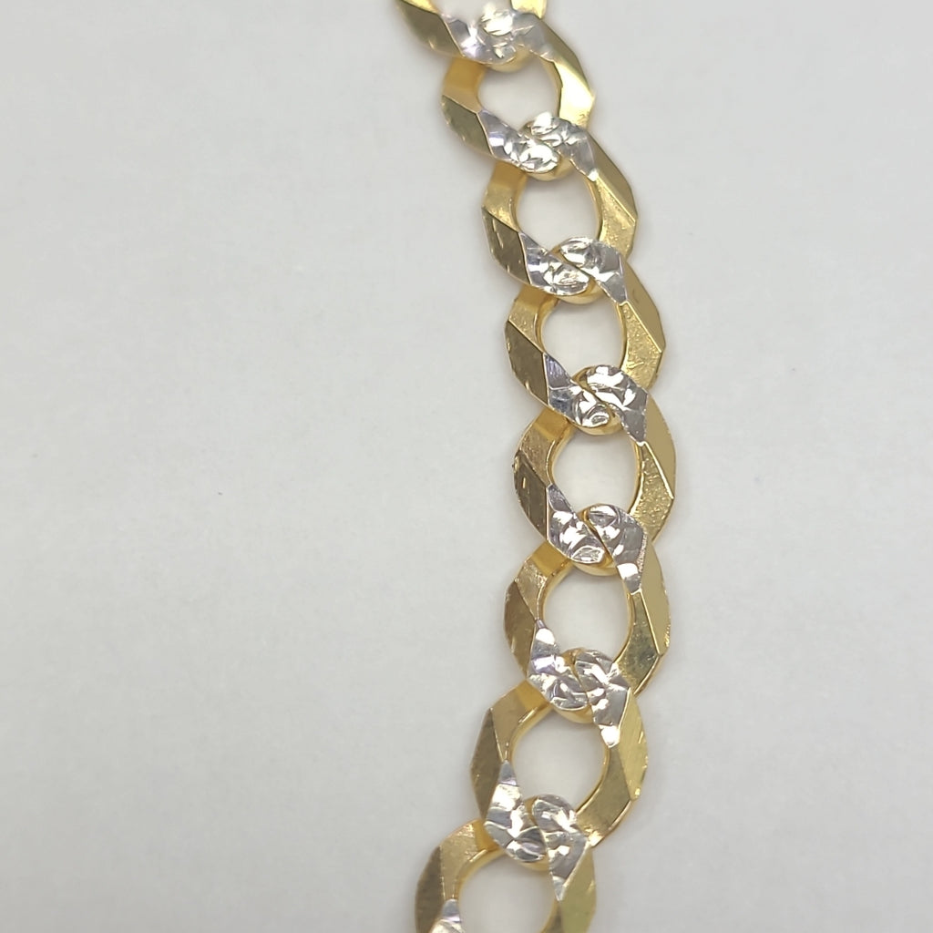 PULSERAS TEJIDO BARBADA DIAMANTADA ORO 14K 16 CM 5.5 GR (NUEVO)