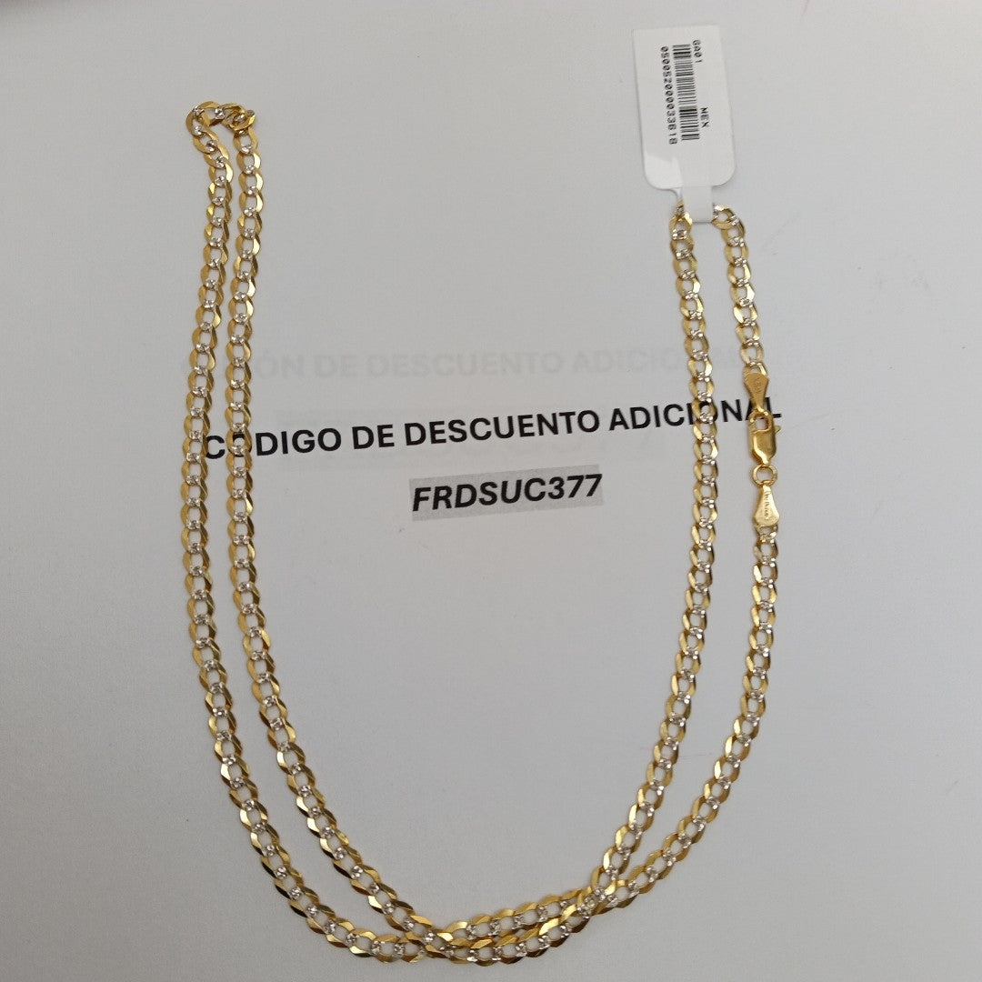 CADENAS BARBADA DIAMANTADA ORO 14K 60 CM 9.5 GR (NUEVO)