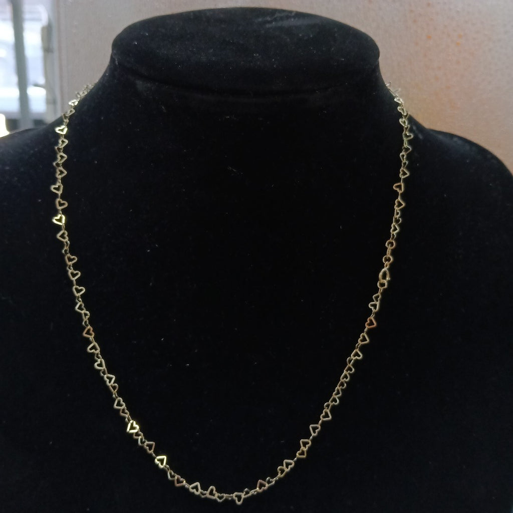 CADENAS TEJIDO CORAZONES ORO 10K 50 CM 2.5 GR (NUEVO)