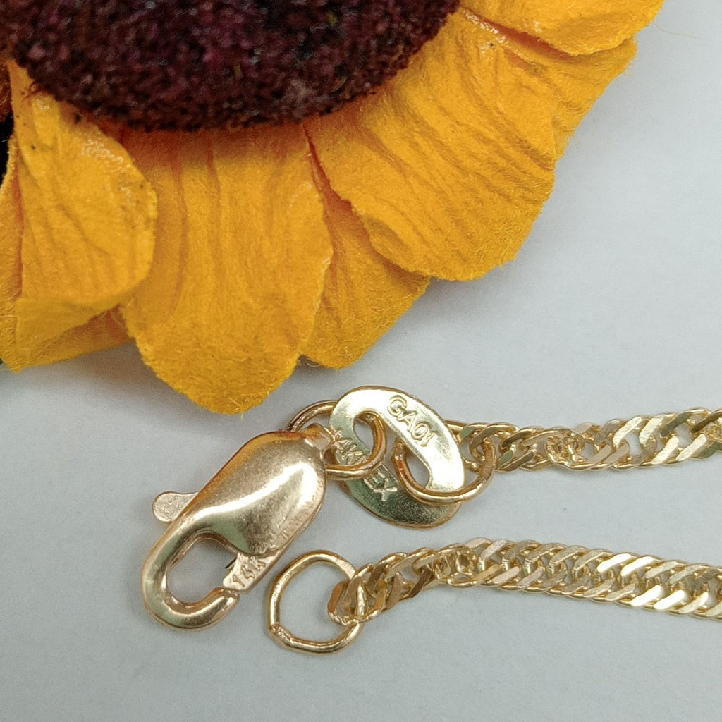 PULSERAS TEJIDO MEDIO TZL ORO 14K 18 CM 1.3 GR (NUEVO)