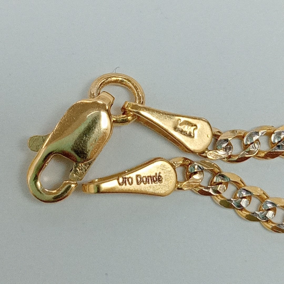 PULSERAS BARBADA DIAMANTADA ORO 14K 18 CM 2.4 GR (NUEVO)