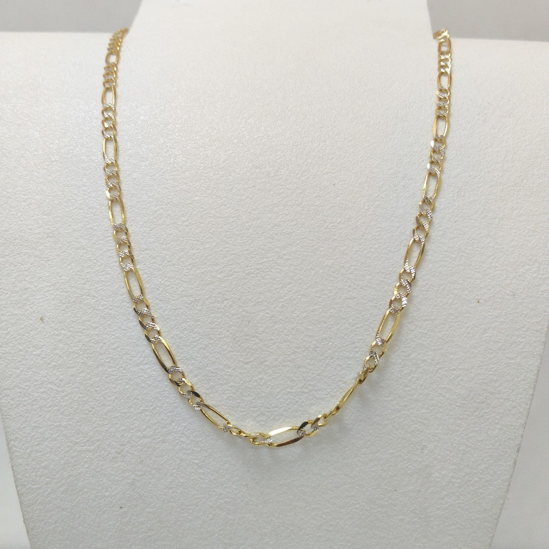 CADENAS TEJIDO 3X1 DIAMANTADO ORO 10K 60 CM 6.9 GR (NUEVO)