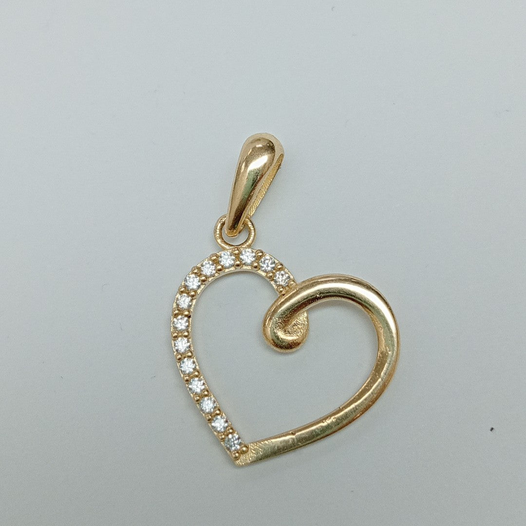 DIJES CORAZON C/CIRCONIA ORO 10K 1.4 GR (NUEVO)
