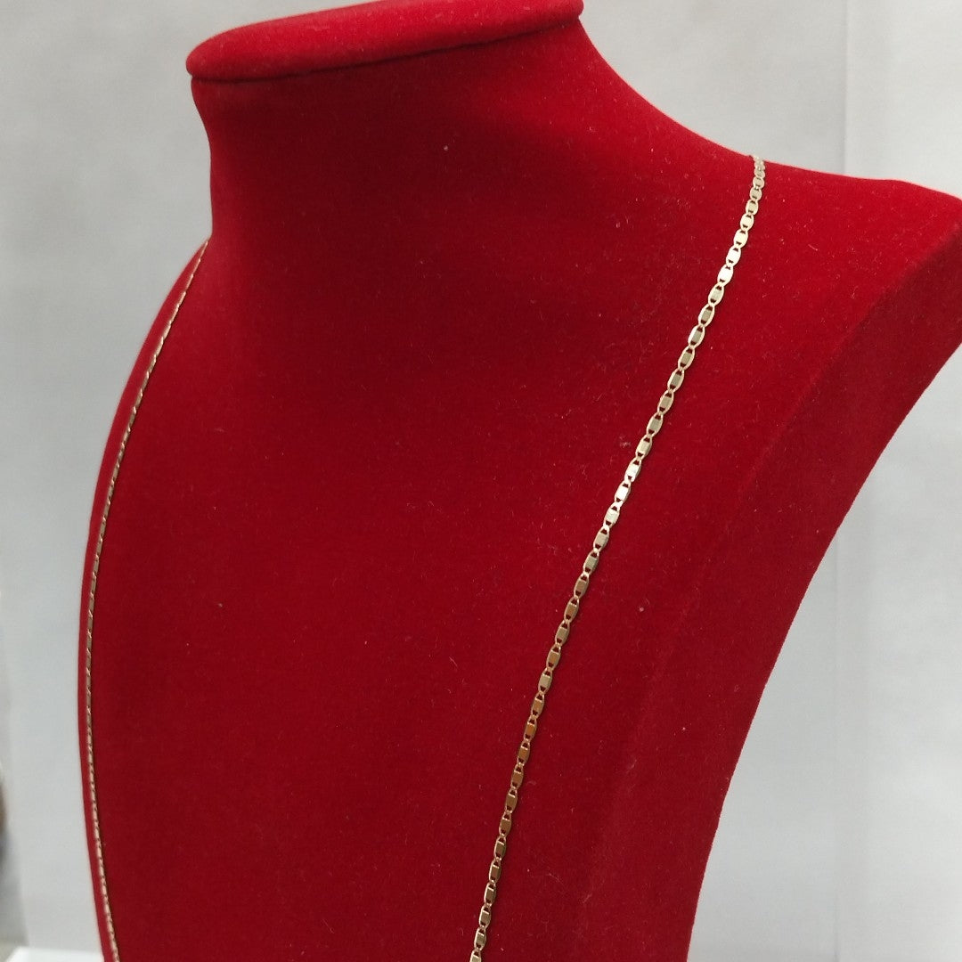 CADENAS TEJIDO ESPEJO ORO 10K 55 CM 1.7 GR (NUEVO)