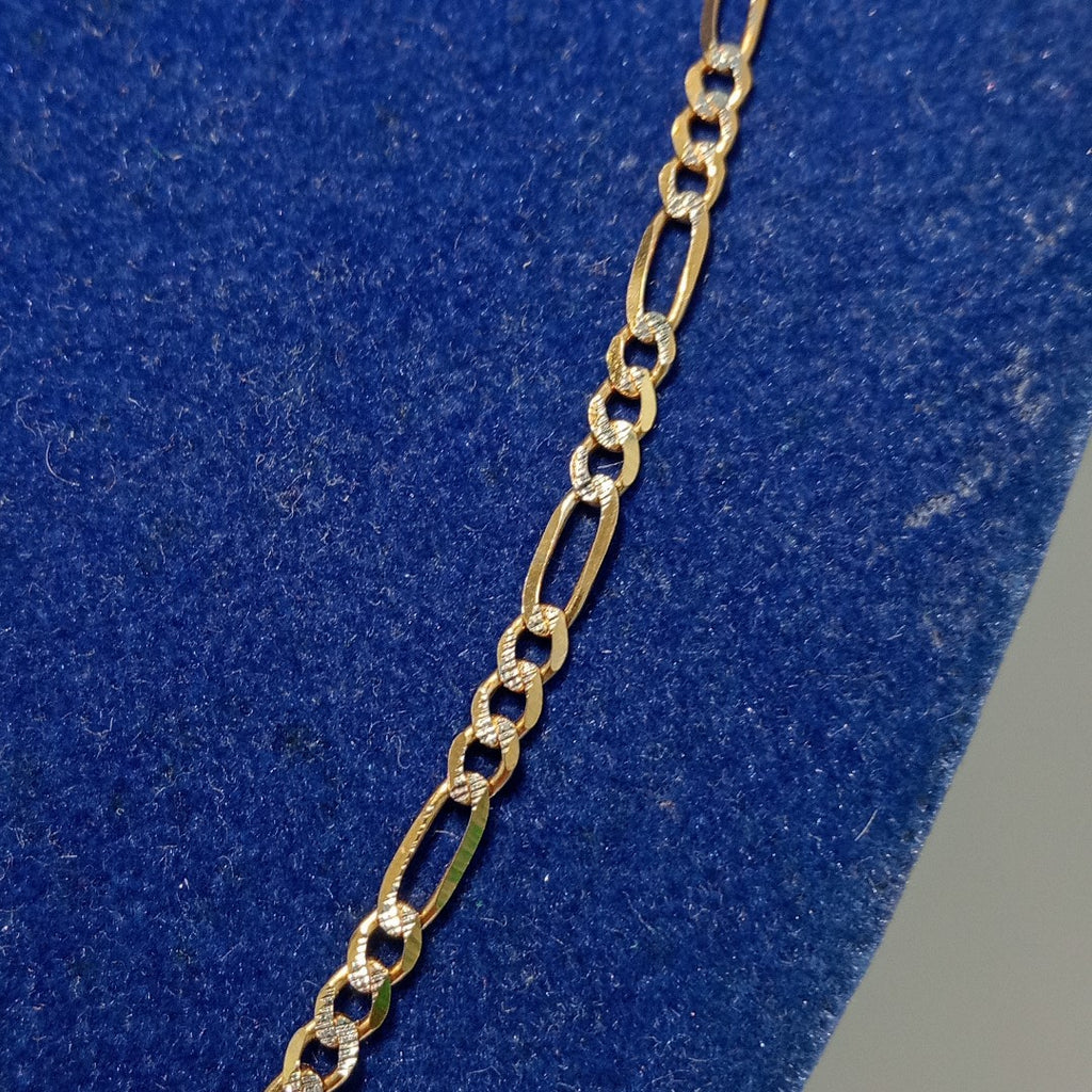 CADENAS TEJIDO 3X1 DIAMANTADO ORO 10K 55 CM 6 GR (NUEVO)