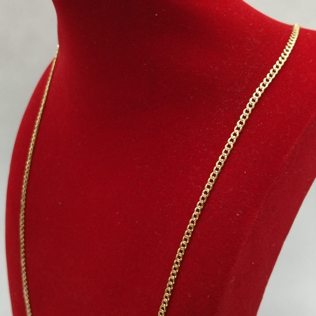 CADENAS BARBADA DIAMANTADA ORO 14K 60 CM 6.1 GR (NUEVO)