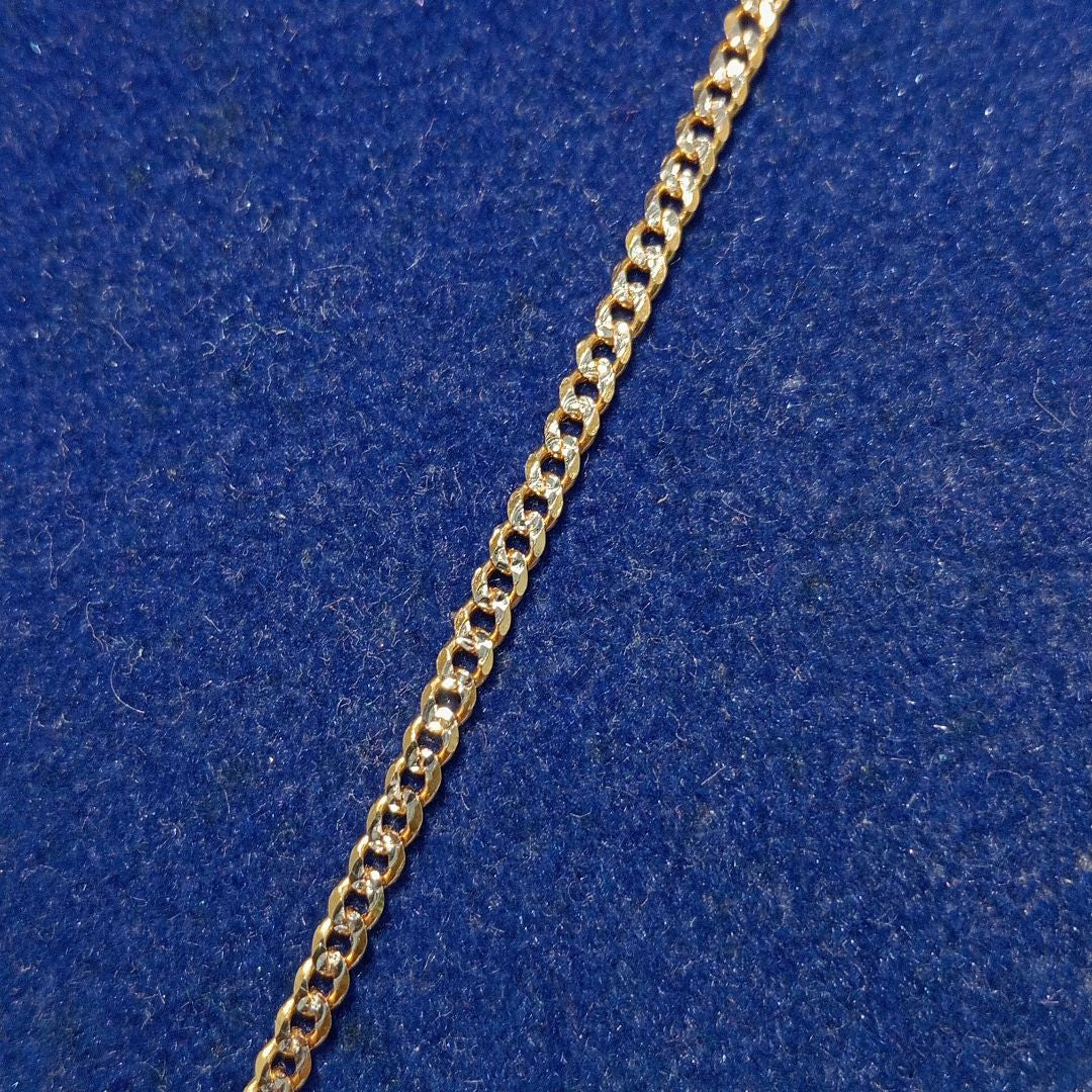 CADENAS BARBADA DIAMANTADA ORO 14K 55 CM 5.8 GR (NUEVO)