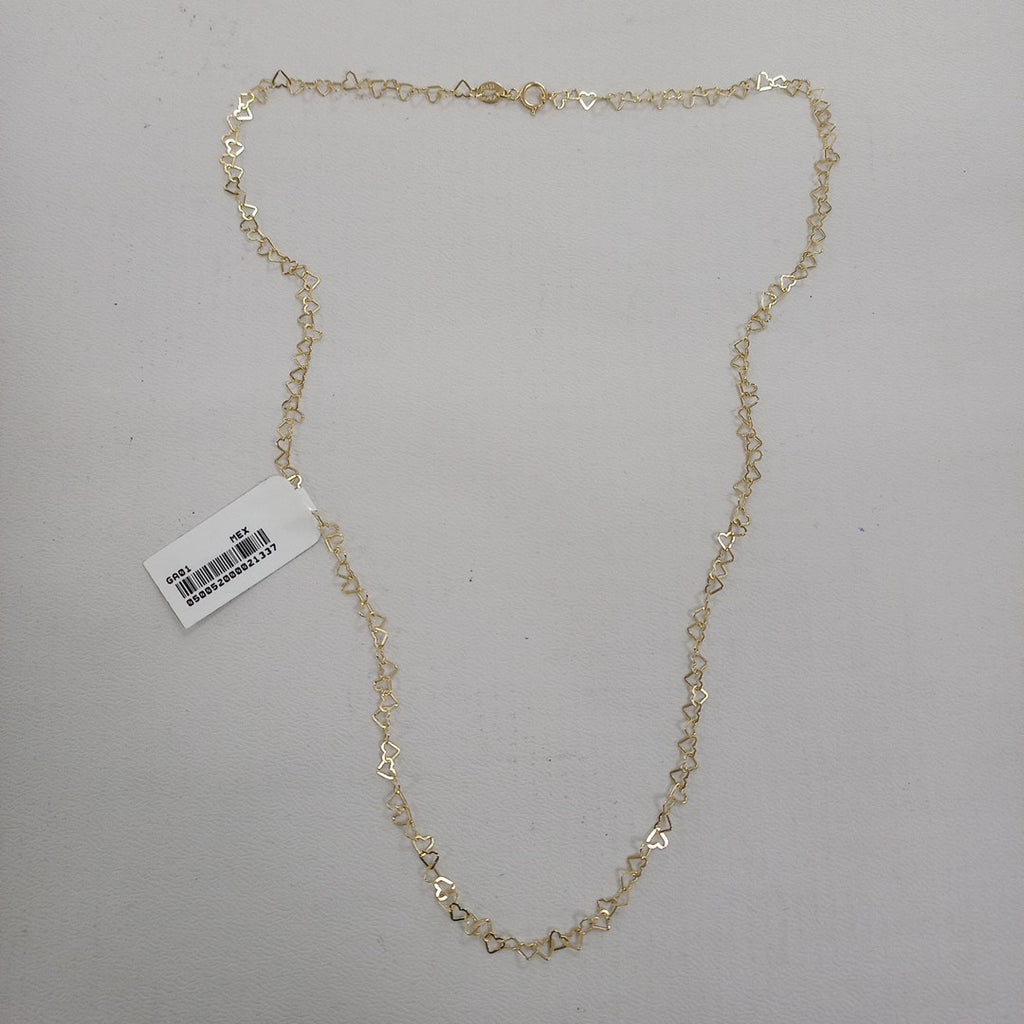 CADENAS TEJIDO CORAZONES ORO 10K 50 CM 2.4 GR (NUEVO)
