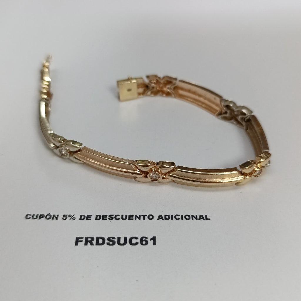 PULSERA ORO COMBINADO 14 K 19,00 GRMS (SEMINUEVO)