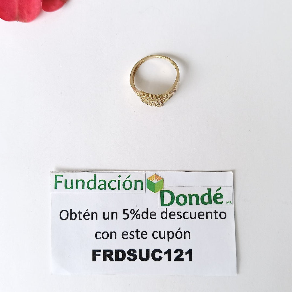 ANILLOS C/CIRCONIA ORO 10K TALLA 8 2.2 GR (NUEVO)