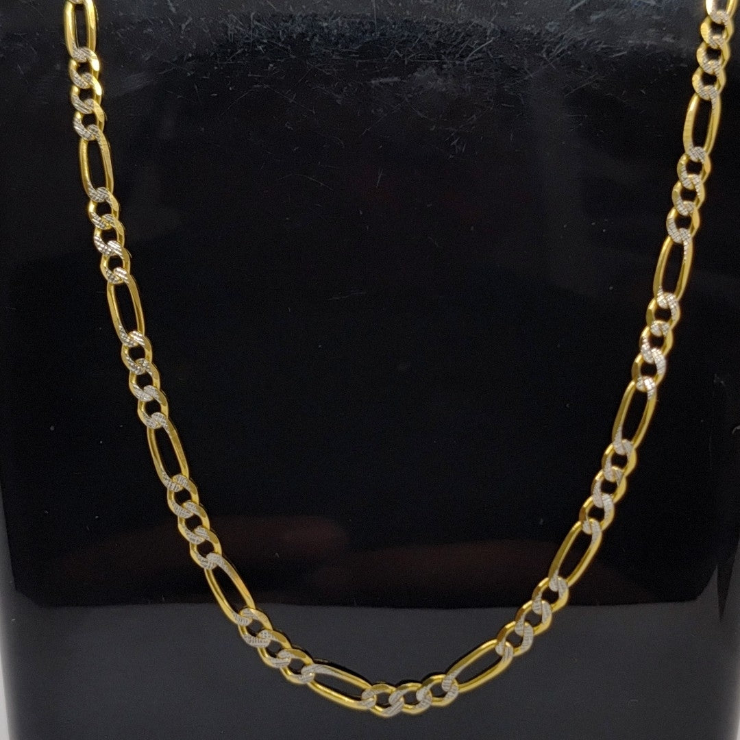 CADENAS TEJIDO 3X1 DIAMANTADO ORO 10K 60 CM 7 GR (NUEVO)