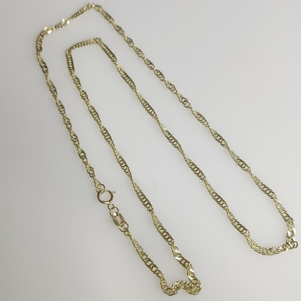CADENAS TEJIDO MEDIO TORZAL ORO 10K 50 CM 3.8 GR (NUEVO)