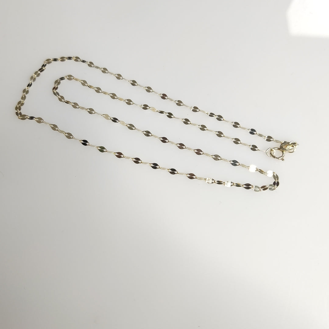 CADENAS TEJIDO ESPECIAL ORO 10K 40 A 45 CM 0.9 GR (NUEVO)