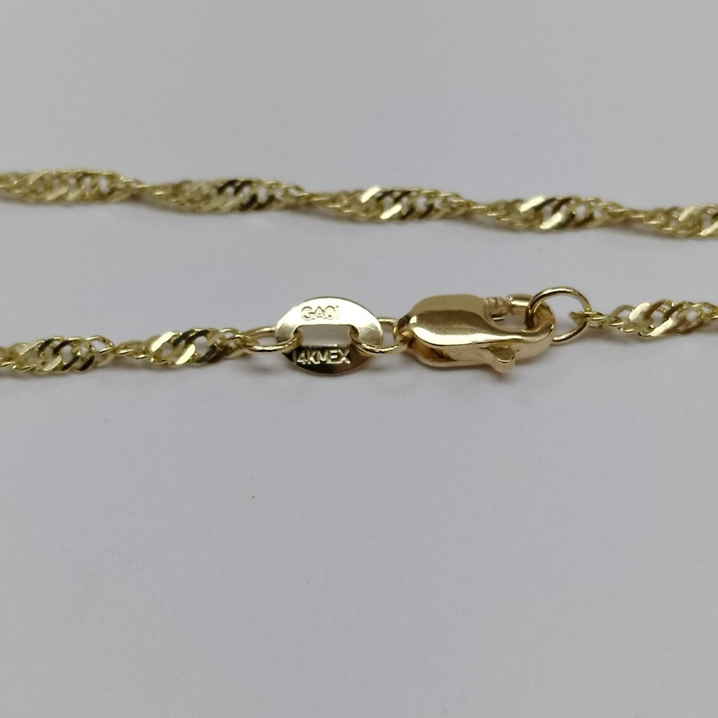 CADENAS TEJIDO MEDIO TZL ORO 14K 55 CM 3.1 GR (NUEVO)