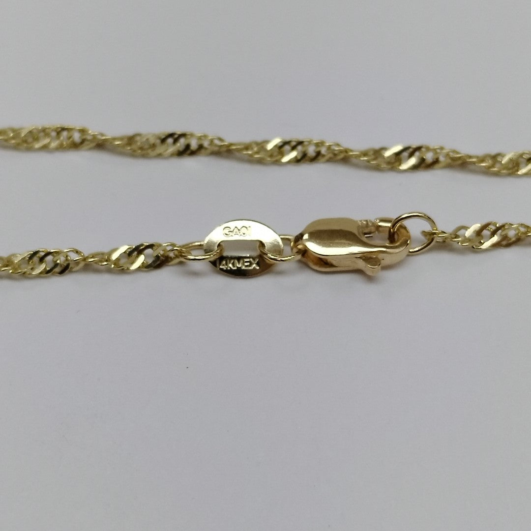 CADENAS TEJIDO MEDIO TZL ORO 14K 55 CM 3.1 GR (NUEVO)
