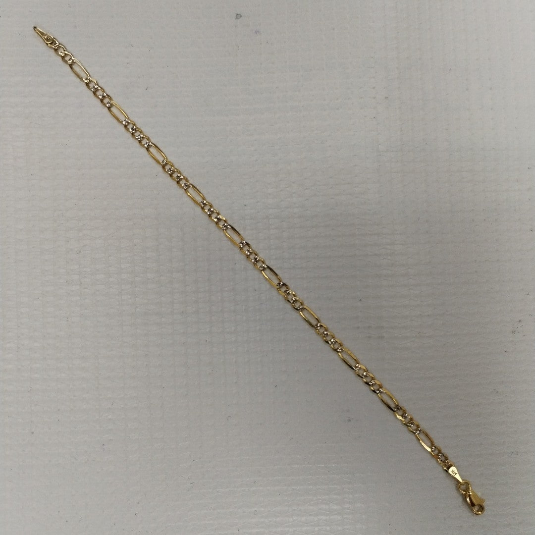 PULSERAS 3X1 DIAMANTADA ORO 14K 18 CM 3 GR (NUEVO)