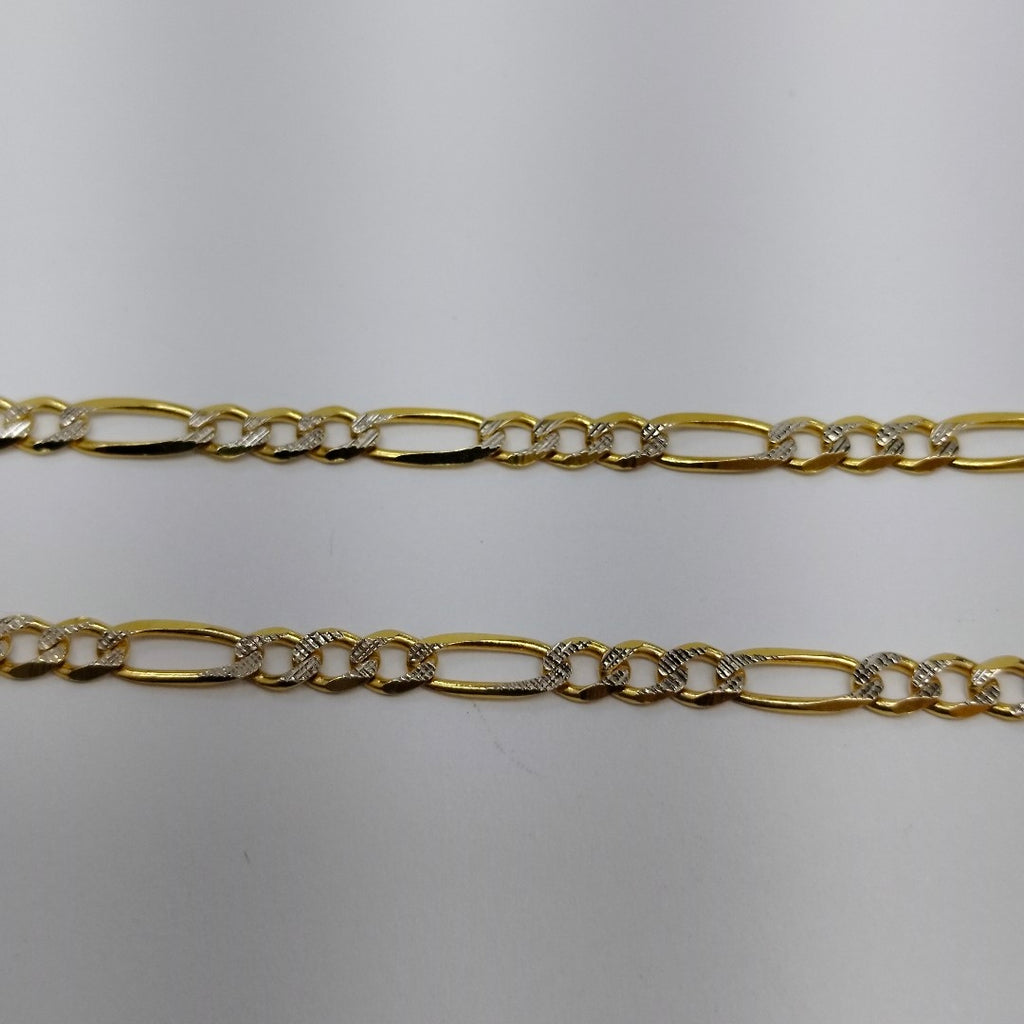 CADENAS TEJIDO 3X1 DIAMANTADO ORO 10K 55 CM 6.3 GR (NUEVO)