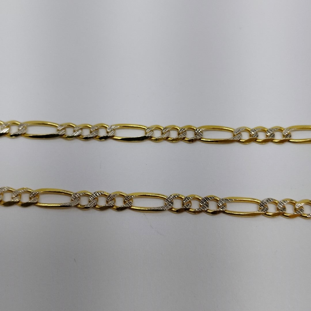 CADENAS TEJIDO 3X1 DIAMANTADO ORO 10K 55 CM 6.3 GR (NUEVO)