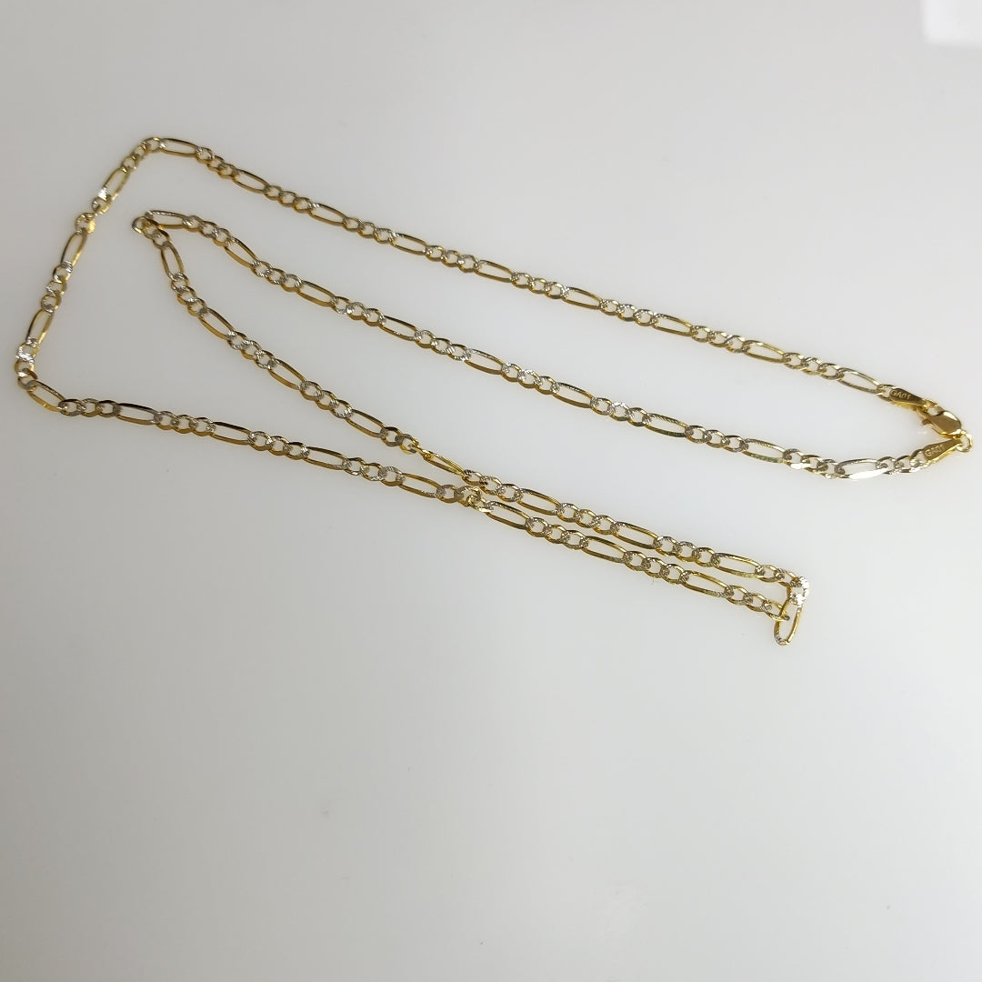 CADENAS TEJIDO 3X1 DIAMANTADO ORO 10K 60 CM 6.7 GR (NUEVO)